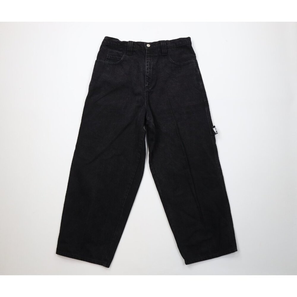 Vintage 90s Iceberg Jeans Mens 34x28 Faded Spell Out Baggy Wide Leg Denim Jeans